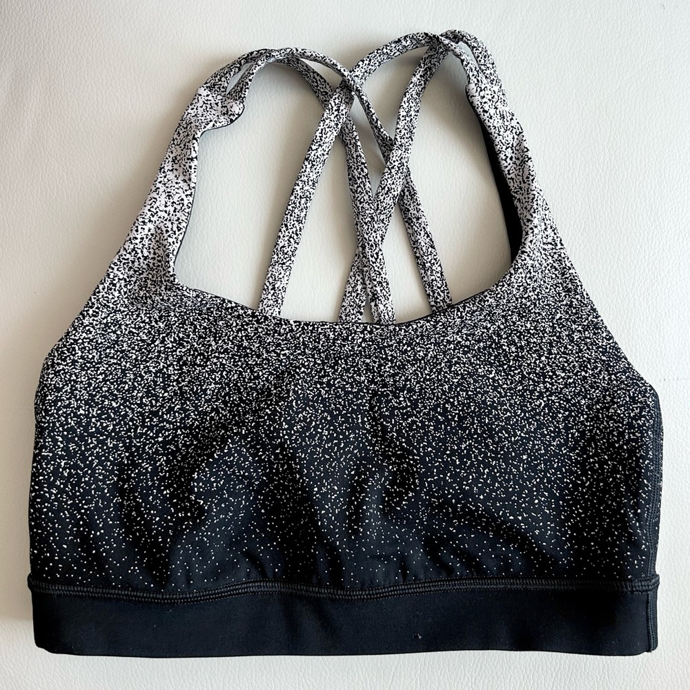 Lululemon energy bra size 4 black grey
